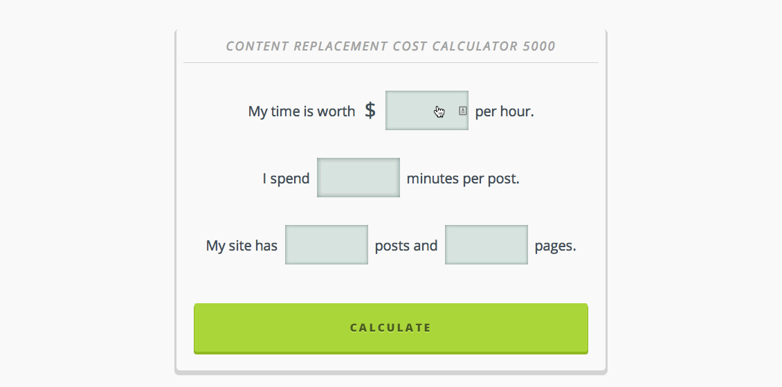Content Calculator 90 minutes