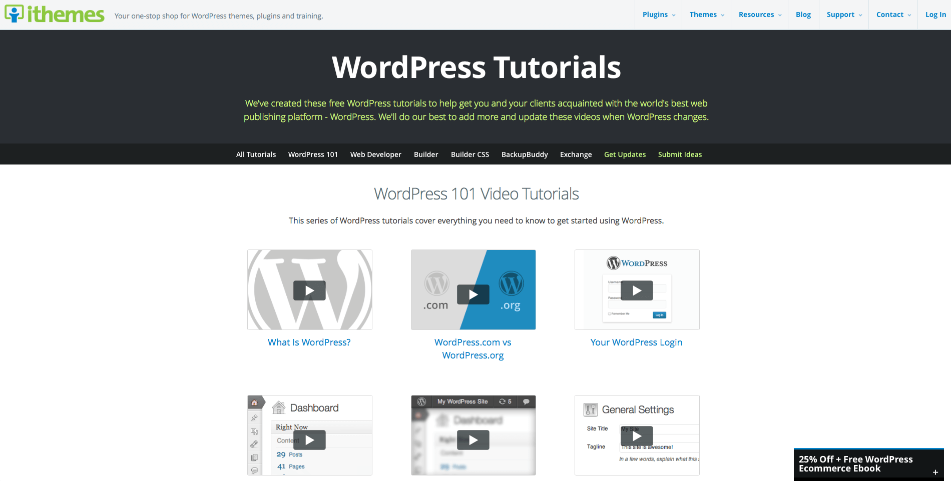 WordPress 101 Tutorials Screenshot