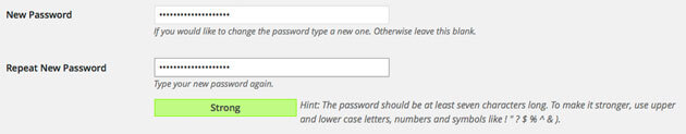 Good WordPress password security requires strong passwords. You can require them in WordPress.