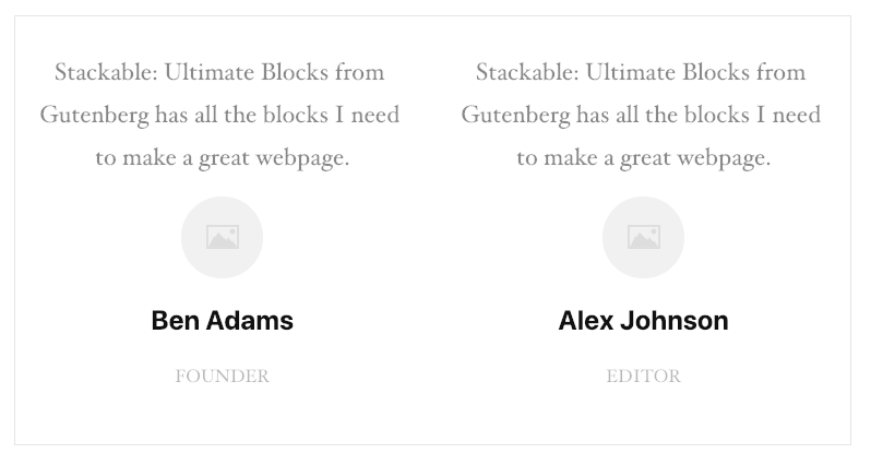 WordPress Gutenberg Stackable Testimonial Block