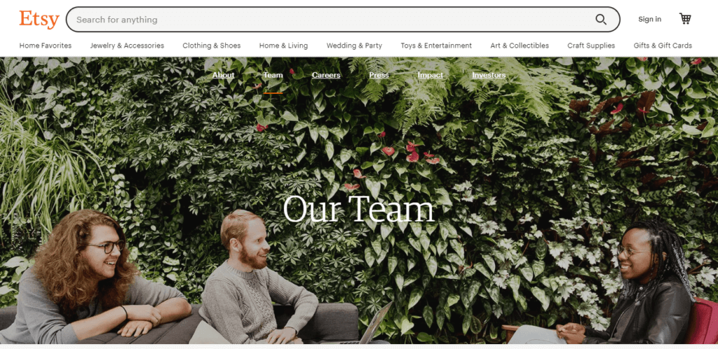 Etsy Team Page