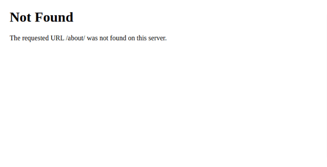 The requested URL was not found on this server