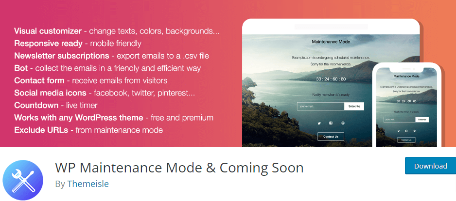 WP Maintenance Mode & Coming Soon