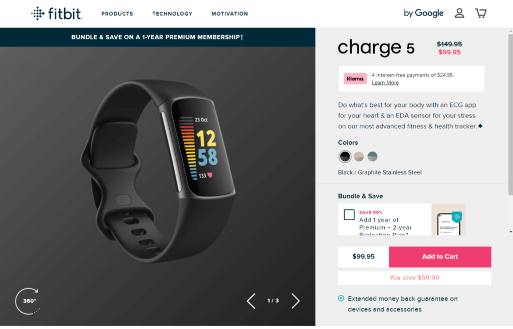 Fitbit product page
