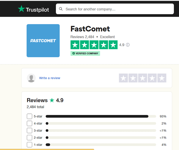 User Social Proof - FastComet